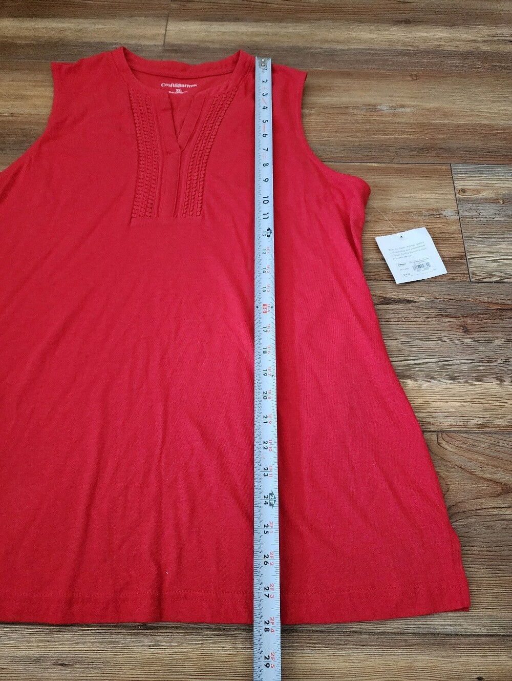 Croft & Barrow Tank Top Women's XL Red Cotton Modal NEW - Picture 7 of 10